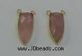 NGC5399 16*35mm - 18*40mm arrowhead rose quartz connectors