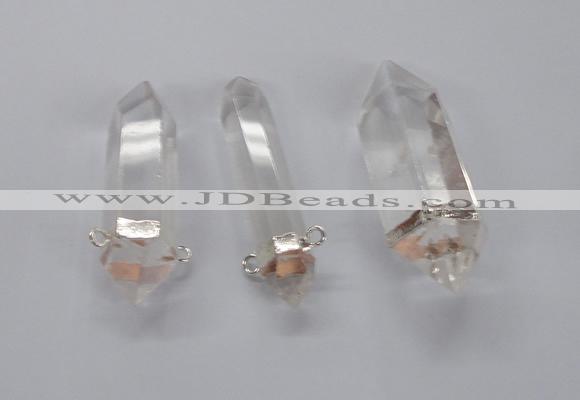 NGC540 10*35mm - 12*45mm faceted nuggets white crystal connectors