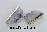 NGC541 30*50mm - 30*65mm freeform druzy amethyst connectors