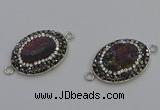 NGC5473 18*25mm oval plated druzy agate gemstone connectors