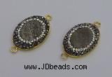 NGC5480 18*25mm oval plated druzy agate gemstone connectors