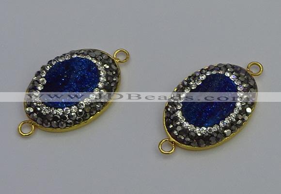 NGC5485 18*25mm oval plated druzy agate gemstone connectors