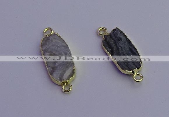 NGC5518 8*20mm - 10*20mm freeform druzy agate connectors