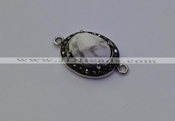 NGC5535 16*20mm oval white howlite connectors wholesale