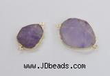 NGC554 18*25mm - 30*35mm freeform lavender amethyst  connectors