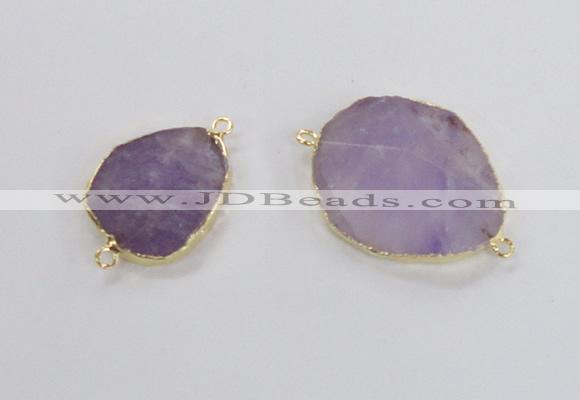 NGC554 18*25mm - 30*35mm freeform lavender amethyst  connectors