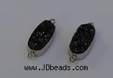 NGC5555 10*22mm - 12*25mm freeform plated druzy quartz connectors