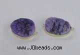 NGC562 18*25mm - 25*30mm freeform druzy agate connectors wholesale