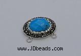 NGC5638 18*25mm faceted oval white howlite turquoise connectors