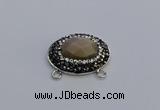 NGC5655 18*25mm faceted oval moonstone gemstone connectors