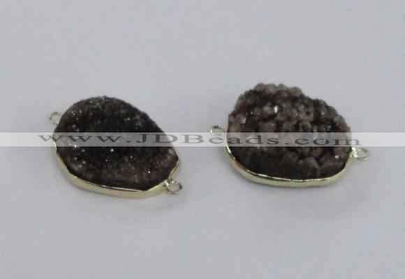 NGC567 18*25mm - 25*30mm freeform druzy agate connectors wholesale