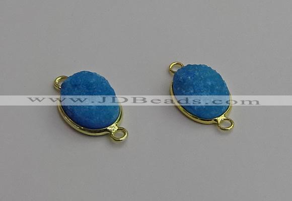 NGC5698 12*16mm oval druzy agate connectors wholesale