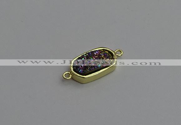 NGC5711 10*16mm freeform plated druzy quartz connectors