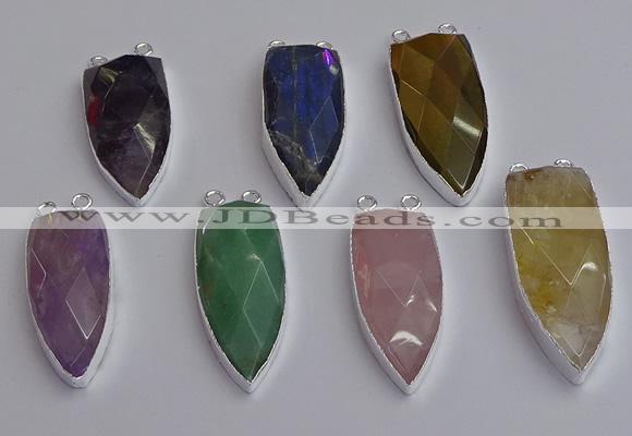 NGC5735 15*35mm - 16*45mm arrowhead mixed gemstone connectors