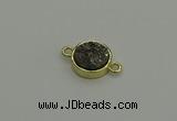 NGC5778 12mm coin plated druzy agate connectors wholesale