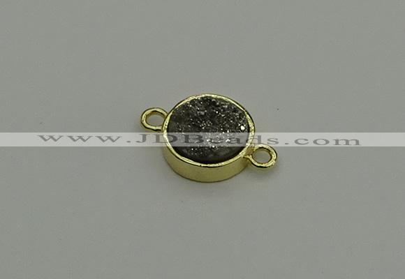 NGC5778 12mm coin plated druzy agate connectors wholesale