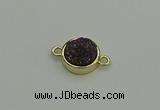 NGC5782 12mm coin plated druzy agate connectors wholesale