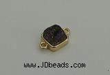 NGC5792 10*10mm square plated druzy agate connectors wholesale