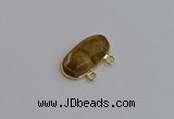 NGC5822 13*25mm faceted oval yellow tiger eye connectors wholesale