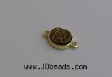 NGC5841 11*13mm oval plated druzy agate connectors wholesale