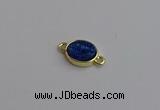 NGC5843 11*13mm oval plated druzy agate connectors wholesale