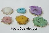 NGC606 15*20mm - 30*35mm freeform druzy agate connectors wholesale