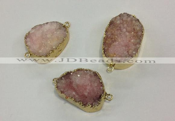 NGC620 15*20mm - 30*40mm freeform druzy agate connectors wholesale