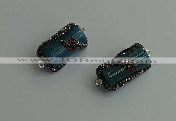 NGC6524 12*25mm tube agate gemstone connectors wholesale