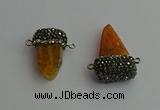 NGC6530 15*30mm - 20*40mm arrowhead agate gemstone connectors