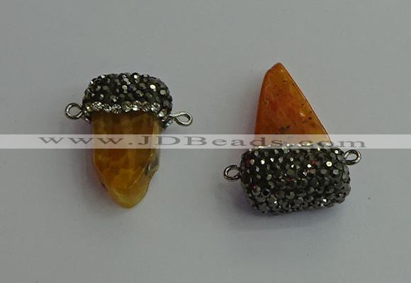 NGC6530 15*30mm - 20*40mm arrowhead agate gemstone connectors