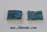 NGC662 25*30mm - 30*40mm rectangle druzy agate connectors wholesale