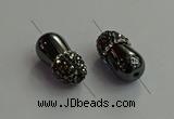 NGC6644 10*22mm teardrop hematite connectors wholesale