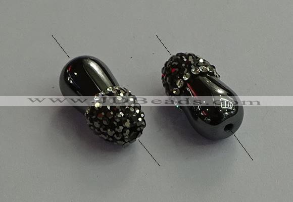 NGC6644 10*22mm teardrop hematite connectors wholesale