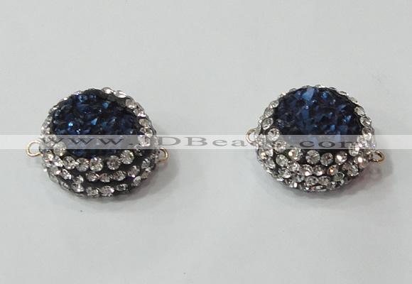 NGC680 20mm - 22mm coin plated druzy agate connectors