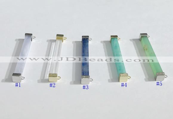 NGC7020 3*32mm cuboid  mixed gemstone connectors wholesale