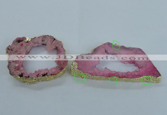 NGC703 45*75mm - 60*70mm freeform druzy agate connectors