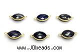 NGC7040 11*15mm faceted oval lapis lazuli connectors