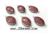 NGC7062 17*22mm faceted oval pink wooden jasper connectors