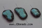 NGC7530 15*20mm - 18*25mm freeform turquoise connectors wholesale