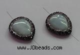 NGC7537 22*30mm flat teardrop quartz connectors wholesale