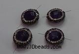 NGC7555 16mm faceted coin amethyst connectors wholesale