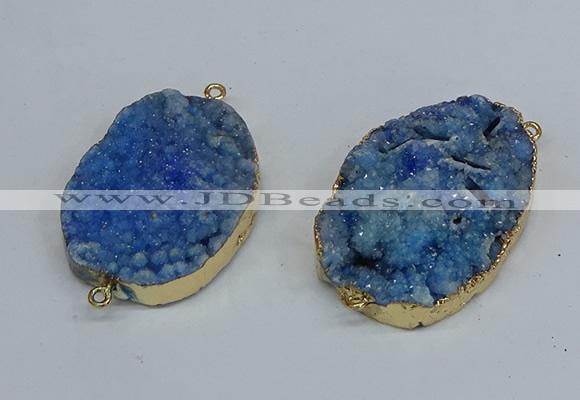 NGC8004 30*40mm - 35*45mm freeform druzy agate connectors