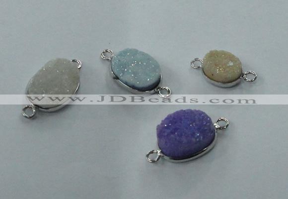 NGC90 8*12mm - 12*16mm oval druzy agate connectors wholesale