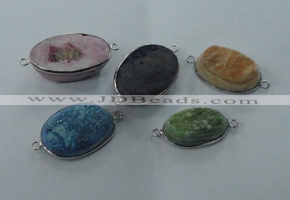 NGC91 15*20mm - 25*35mm oval druzy agate connectors wholesale