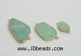 NGC950 15*20mm - 25*40mm freeform amazonite gemstone connectors