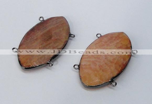 NGC962 30*55mm faceted marquise agate connectors wholesale