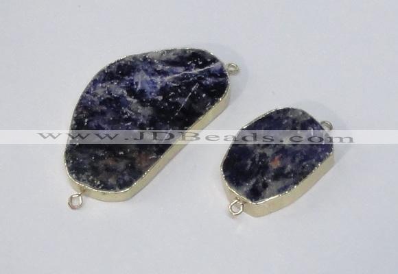 NGC995 20*30mm – 30*40mm freeform sodalite gemstone connectors