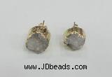 NGE114 12mm - 14mm freeform druzy quartz gemstone earrings