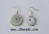 NGE120 8*12mm - 12*16mm freeform druzy agate gemstone earrings