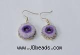 NGE122 8*12mm - 12*16mm freeform druzy agate gemstone earrings